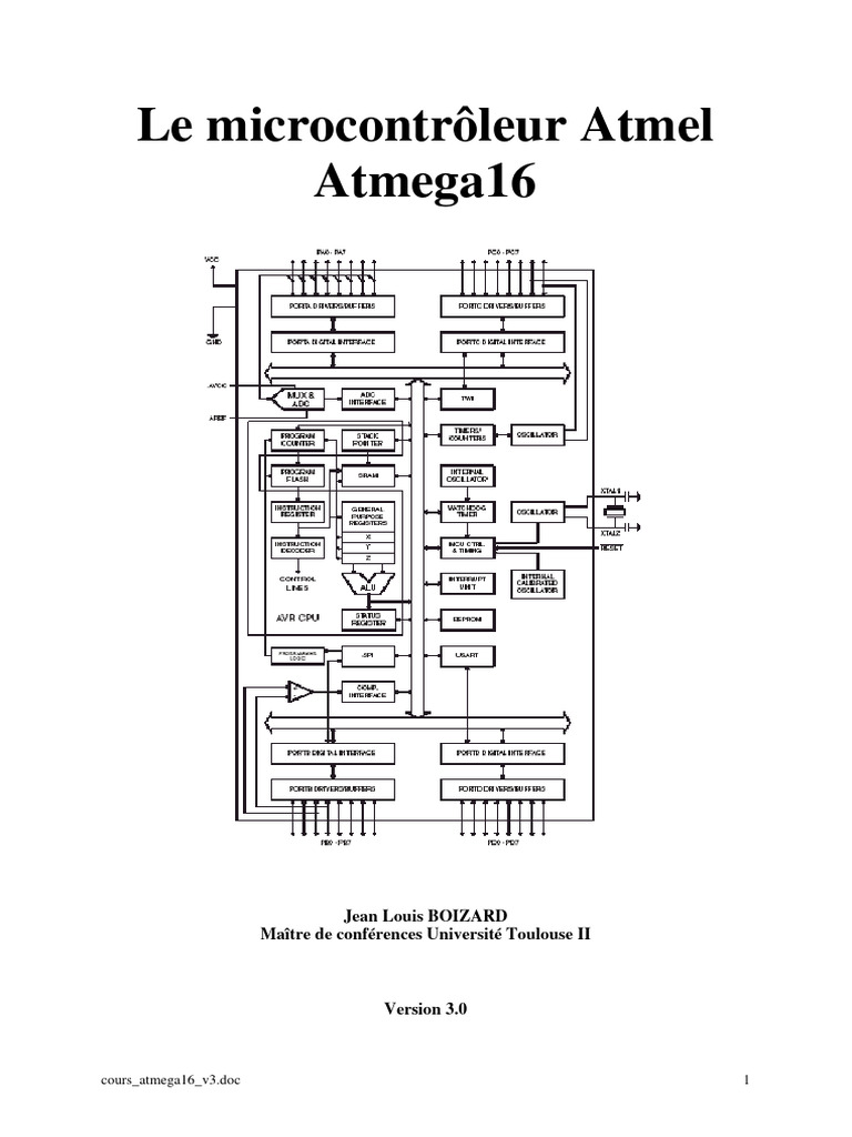 Introduction au microcontrôleur Atmega16 | PDF | Microprocesseur ...