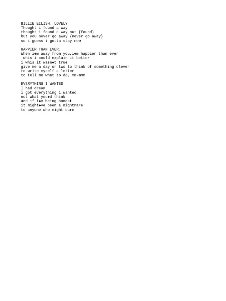 Billie Eilish Pdf
