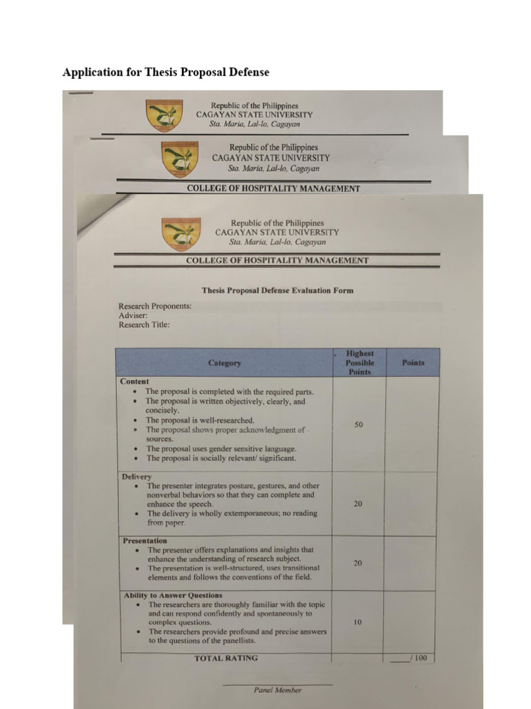 Thesis Proposal Defense Application | PDF