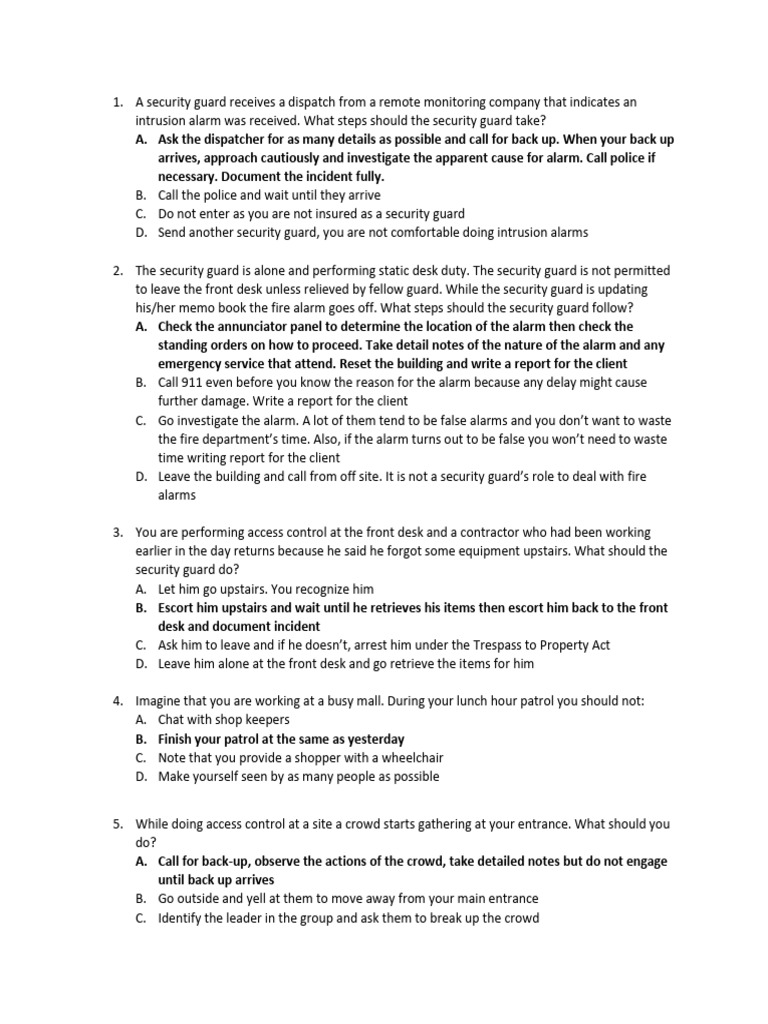 Quizzes All | PDF | Security Guard | Police