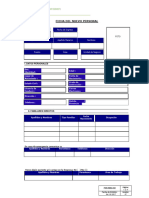 Ficha Del Nuevo Personal: Código Fecha de Ingreso