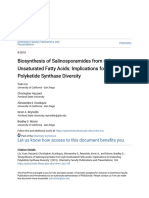 Biosynthesis of Salinosporamides From - Unsaturated Fatty Acids