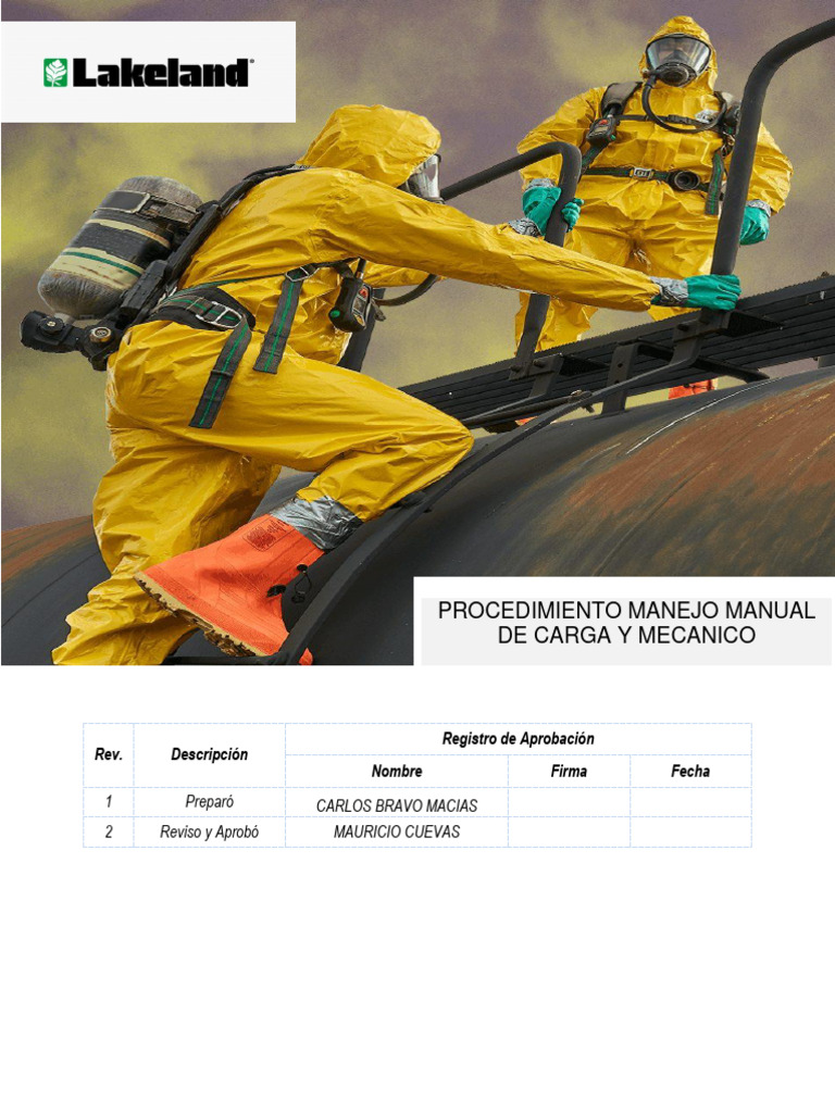 Procedimiento de Manipulación de Cargas | PDF | Factores humanos y ...