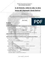 Módulo I - Material Didáctico Metodológico Diplomado de Historia, Sobre Vida, Obra y Pensamiento Del Libertador Simón Bolívar