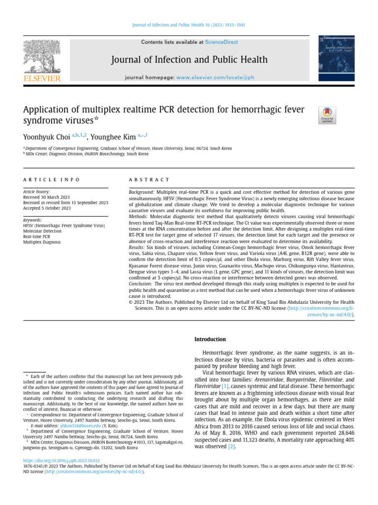 Multiplex PCR for Hemorrhagic Fever Detection | PDF | Real Time ...