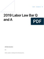 2019 Labor Law Bar Q and A Law Student Codals