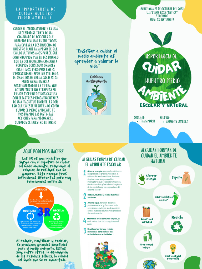 Acciones para Cuidar el Medio Ambiente | PDF | Residuos | Reciclaje