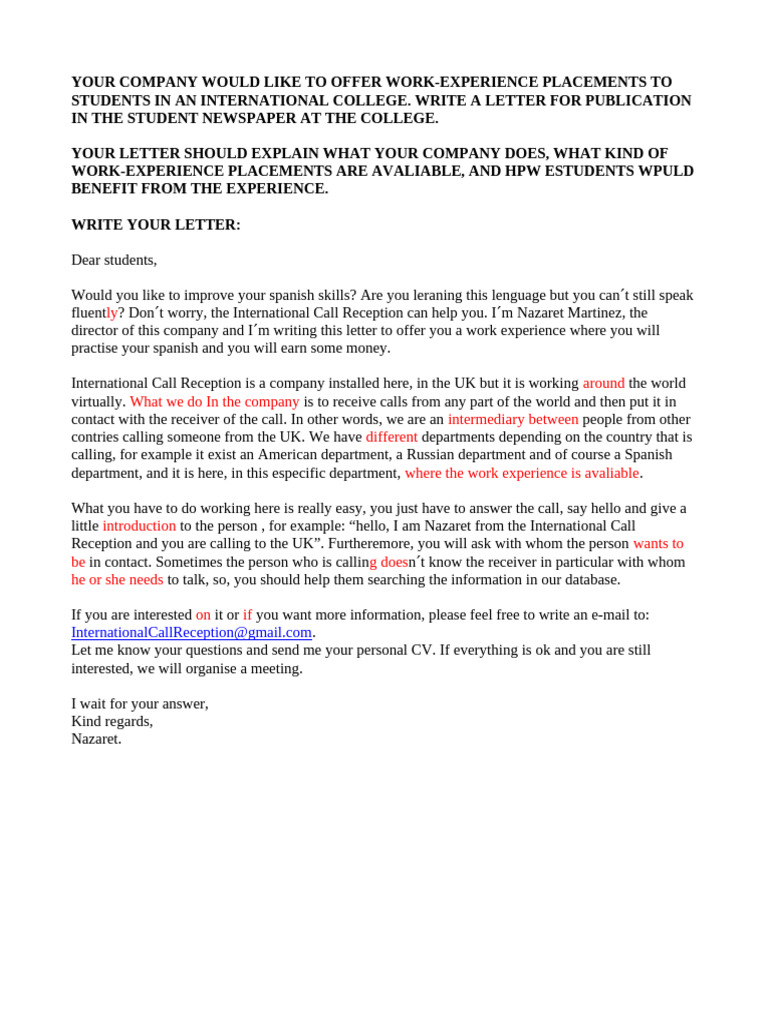 HOW TO WRITE A FORMAL LETTER FOR WORK EXPERIENCE intelligence overview