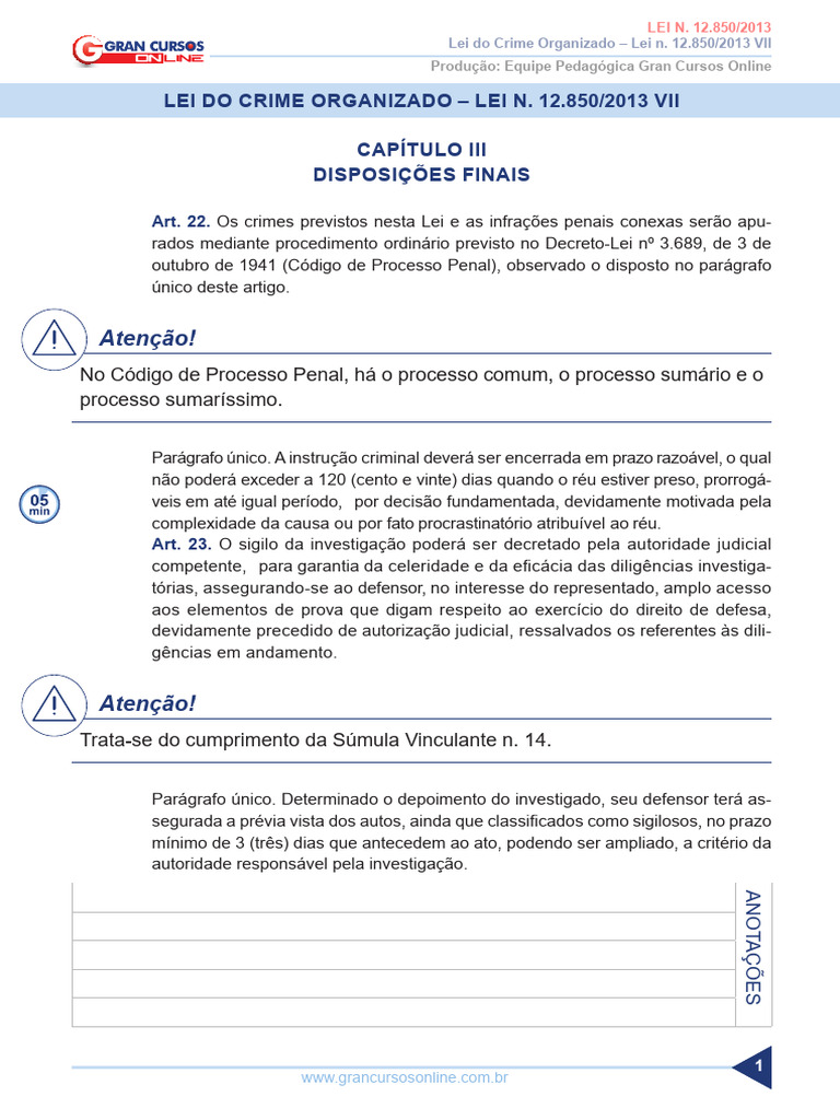 Lei 12.850/2013: Crime Organizado | PDF