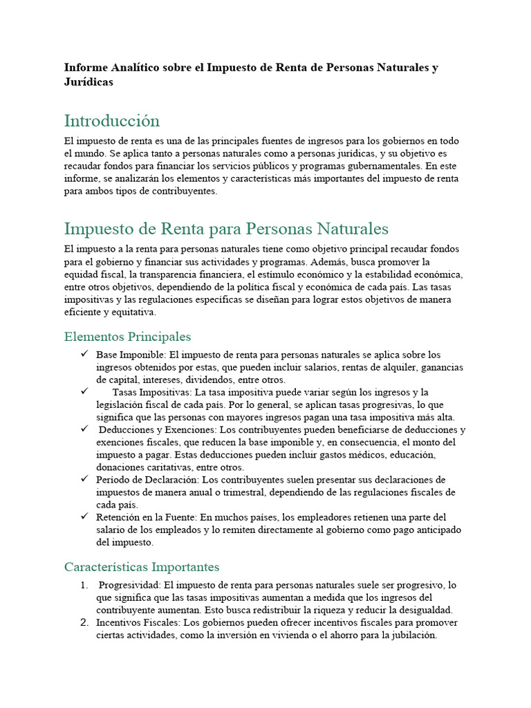 Análisis del Impuesto de Renta 2023 | PDF | Impuestos | Impuesto sobre ...