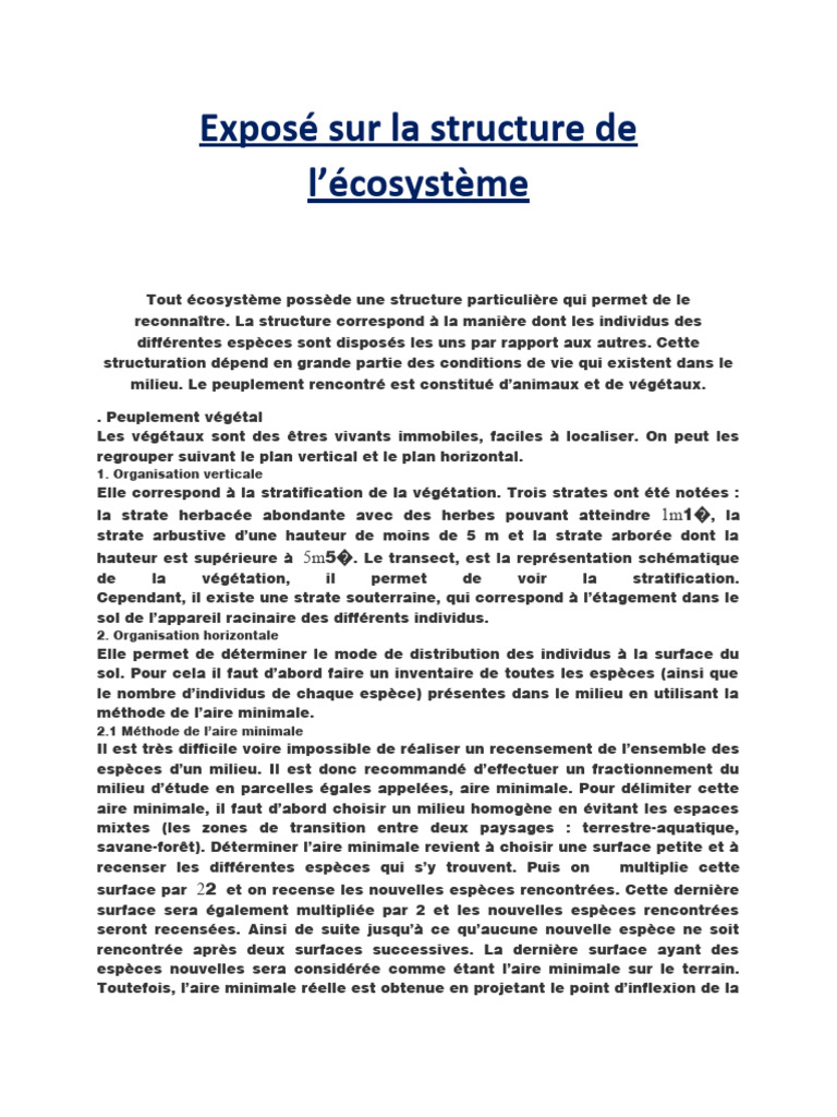 Exposé Sur La Structure de L'écologie | PDF