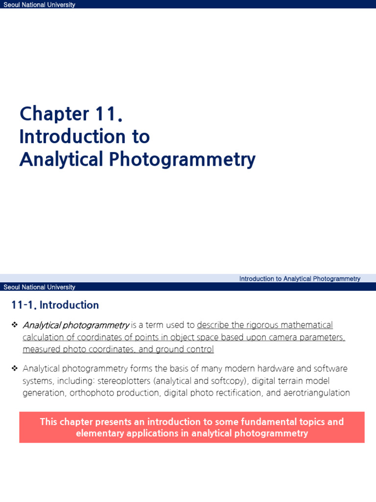 Chapter11. Introduction To Analytical Photogrammetry | PDF | Equations ...