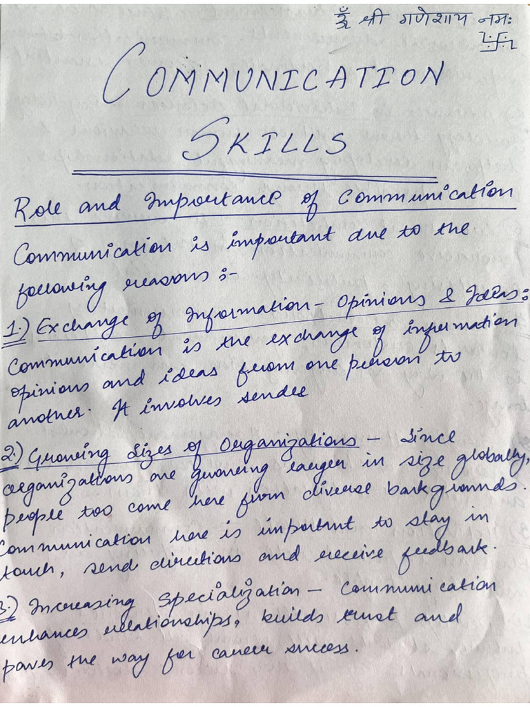 Communication Skills Pdf