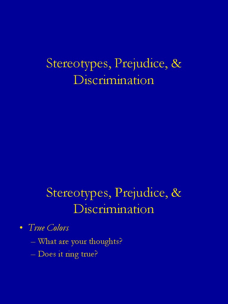 Understanding Stereotypes and Prejudice | PDF | Stereotypes | Prejudices