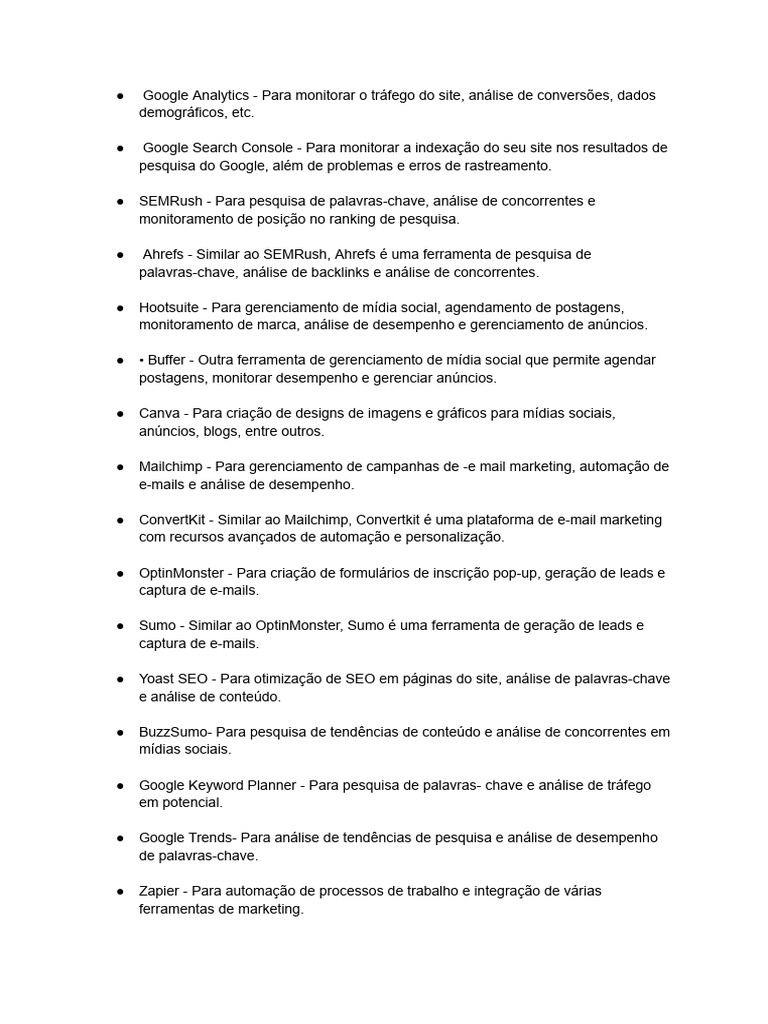 Ferramentas Essenciais para Marketing Digital | PDF | SEO | Redes sociais