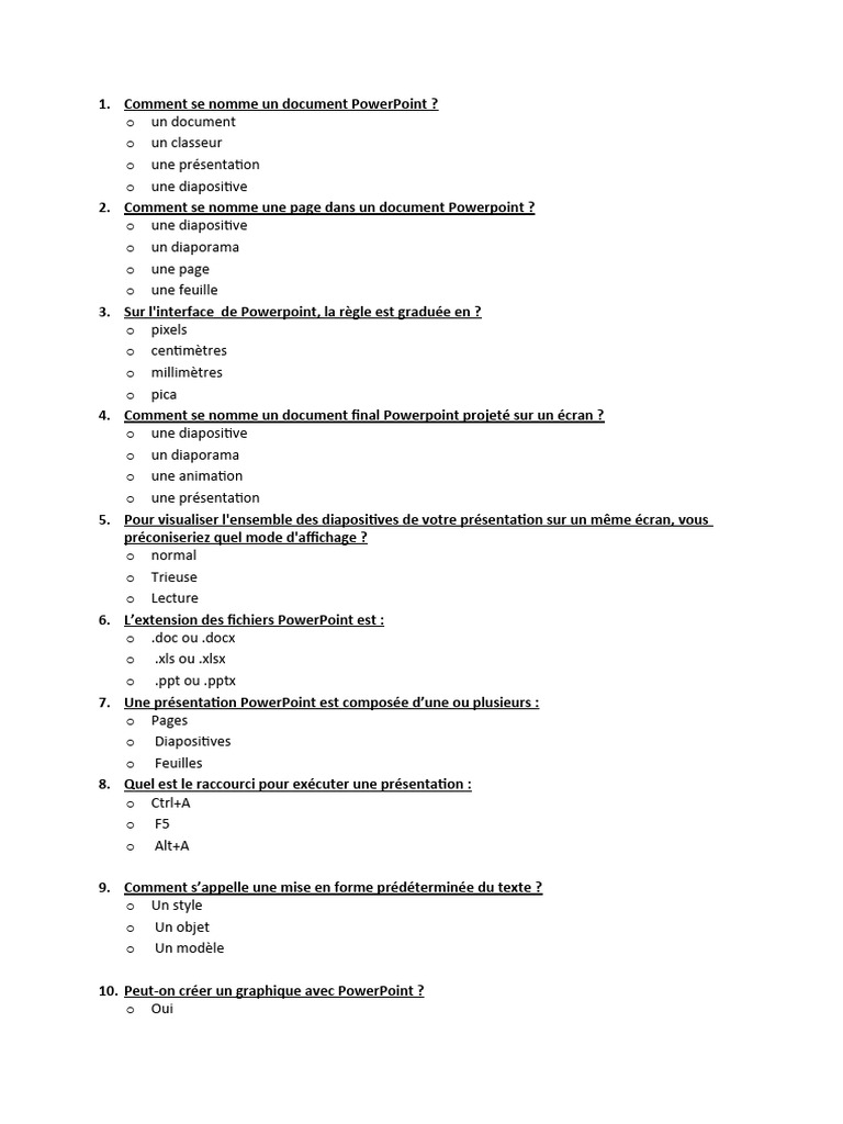 Quiz et Exercices PowerPoint Essentials | PDF | Microsoft Powerpoint ...