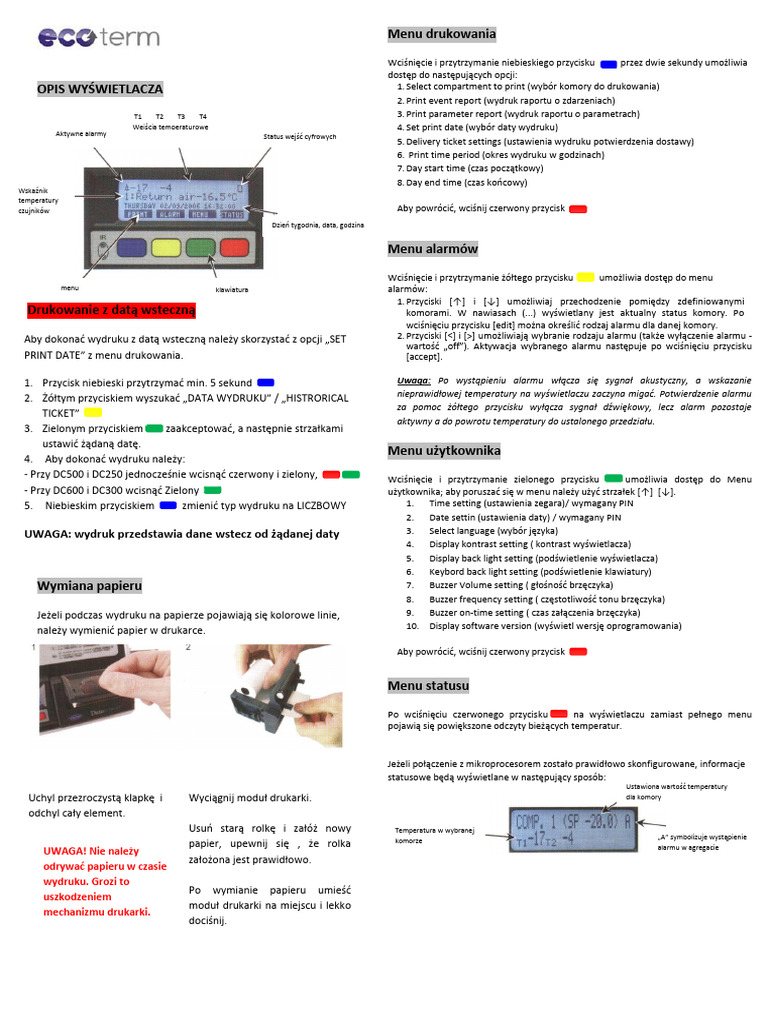 Instrukcja Datacold | PDF