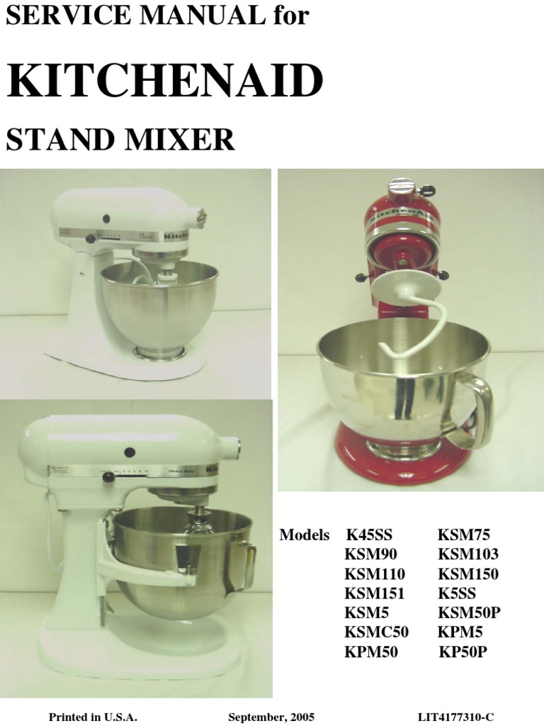 User manual KitchenAid 5KRAV (English - 262 pages)