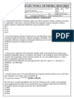 Avaliação Parcial de Matemática Ii - 8 - Ano