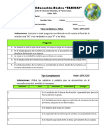 Examen de Naturales 4to Grado 2023 - IV-Parcial