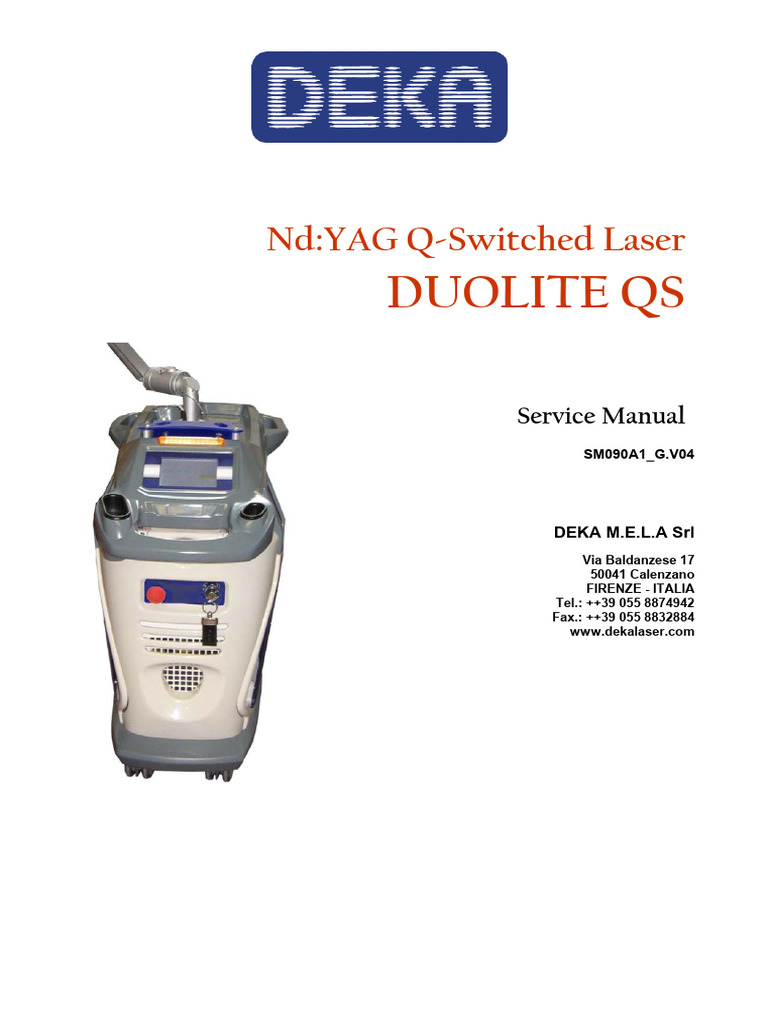 Duolite QS Nd:YAG Laser Service Manual | PDF | Laser | Nonlinear Optics
