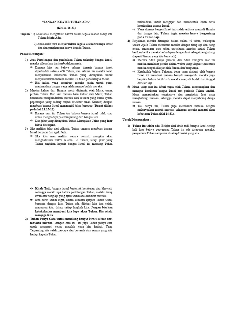 Jangan Kuatir Tuhan Ada | PDF