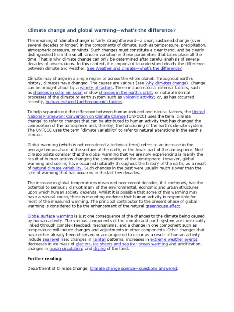 Climate Change and Global Warming | PDF | Climate Change | Climate