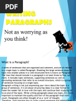 Writing Paragraphs - Meeting I