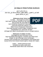 Doa Sempena Majlis Penutupan Kursus