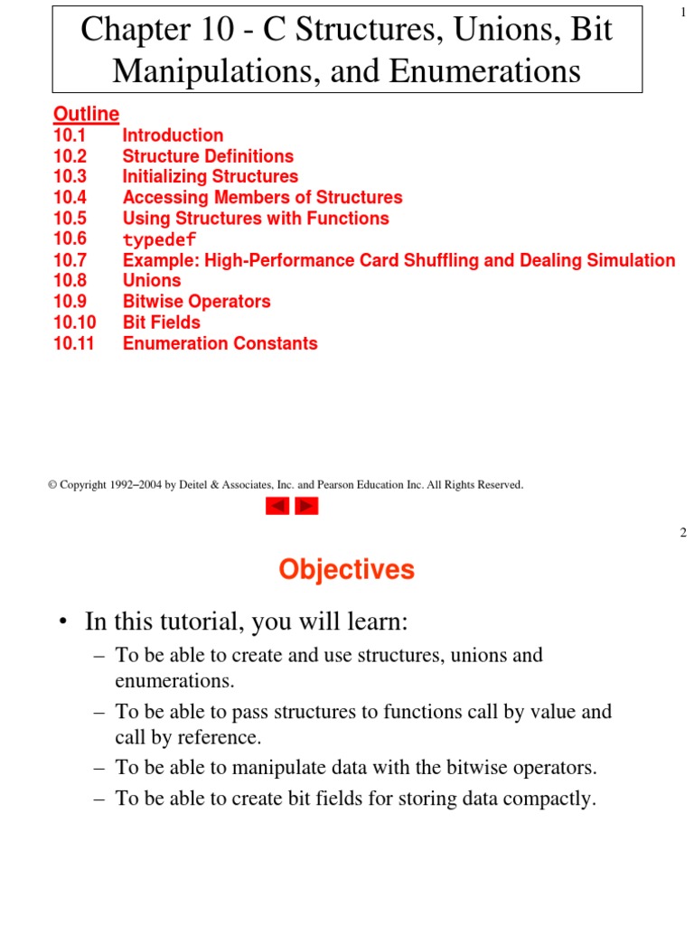 Chapter 10 - C Structures, Unions, Bit Manipulations, and Enumerations ...