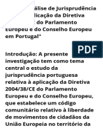 Título Análise de Jurisprudência Sobre A Aplicação Da Diretiva 200438CE Do Parlamento Europeu e Do Conselho Europeu em Portugal - 20231024 - 222926 - 0000