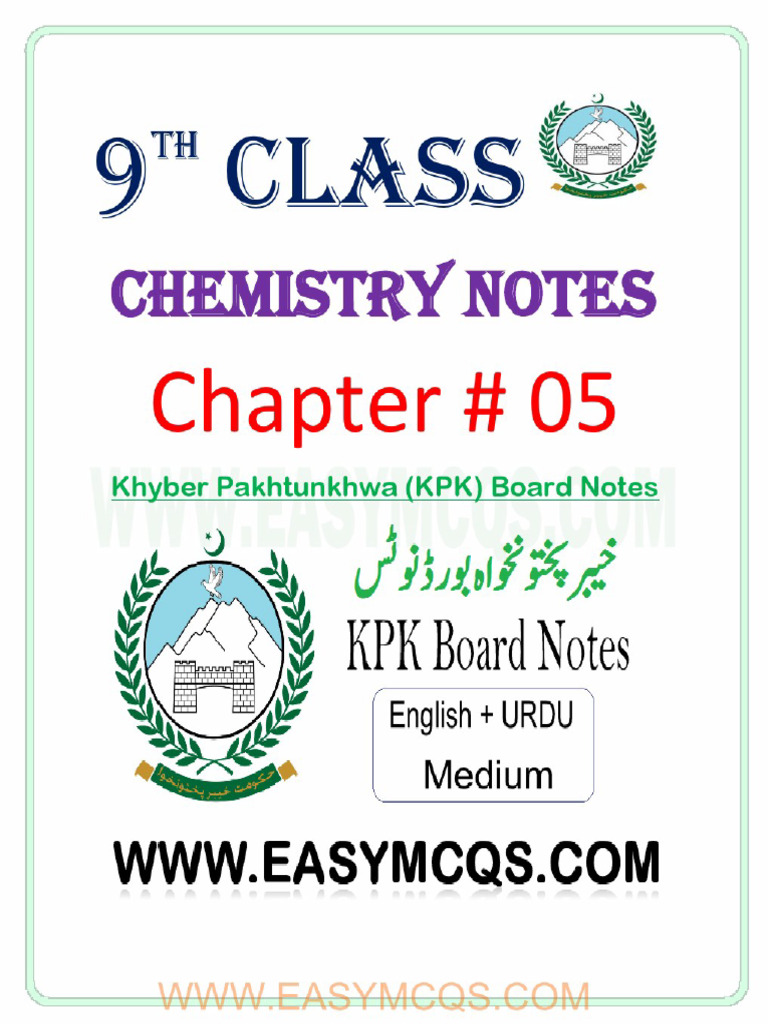 9th Chemistry CH 5 Notes KPK Board | PDF