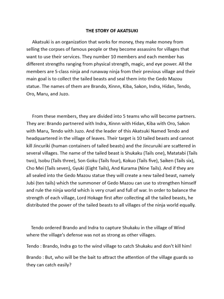 Akatsuki Organization Overview | PDF | Religion & Spirituality | Young ...