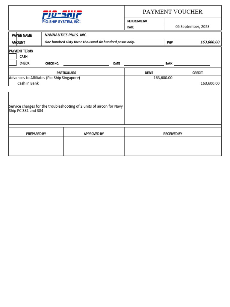 Payment For Voucher | PDF | Payments | Cash