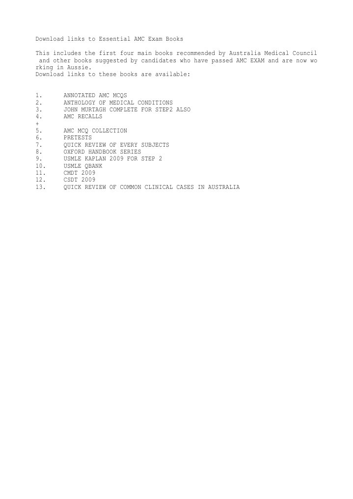 Amc annotated mcq book free download