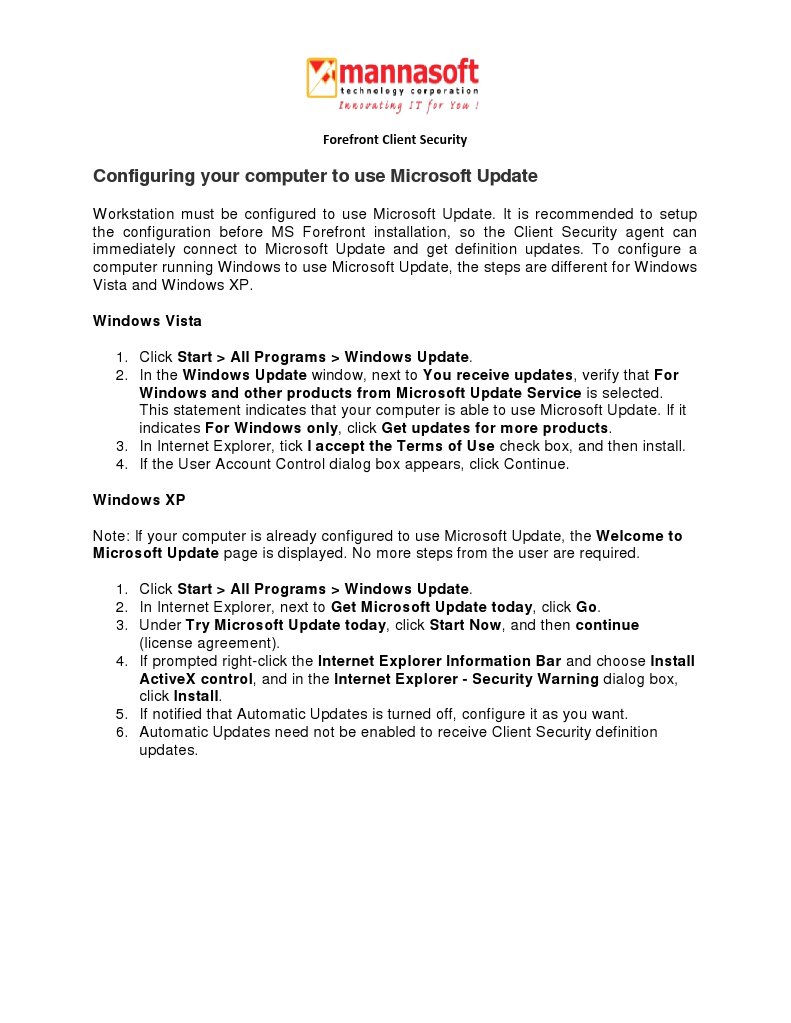 Configuring Microsoft Forefront Security | PDF