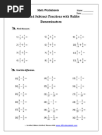 Add and Subtract Fractions With Unlike Denominators