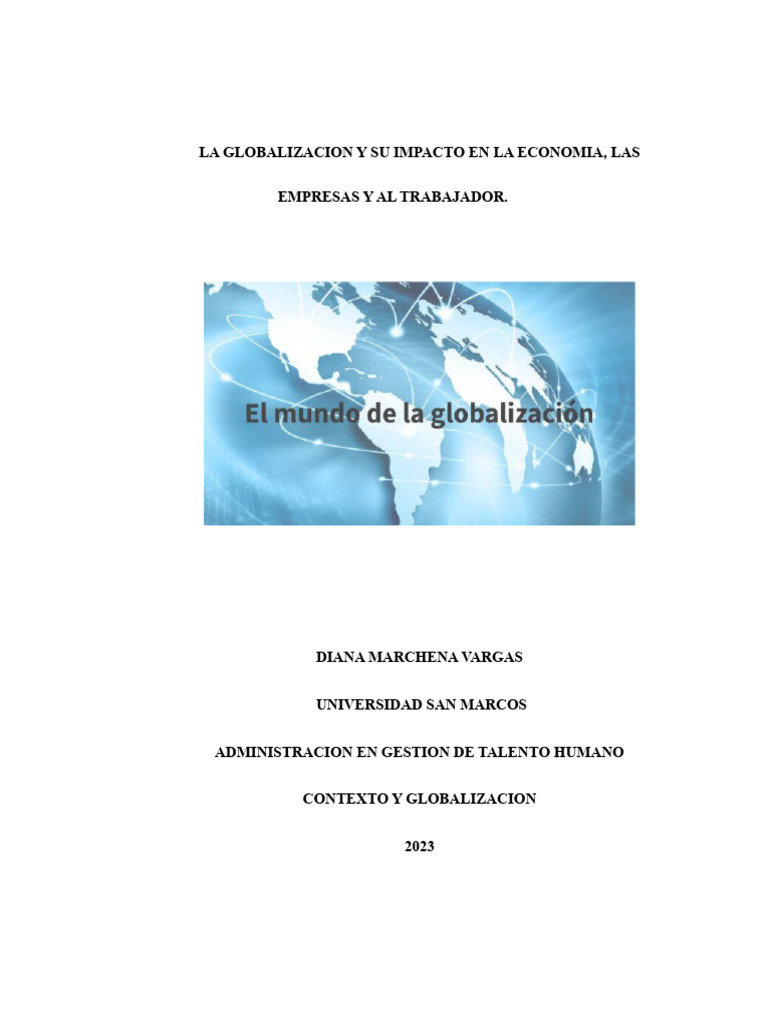 Impacto de la Globalización Económica | PDF | Globalización ...