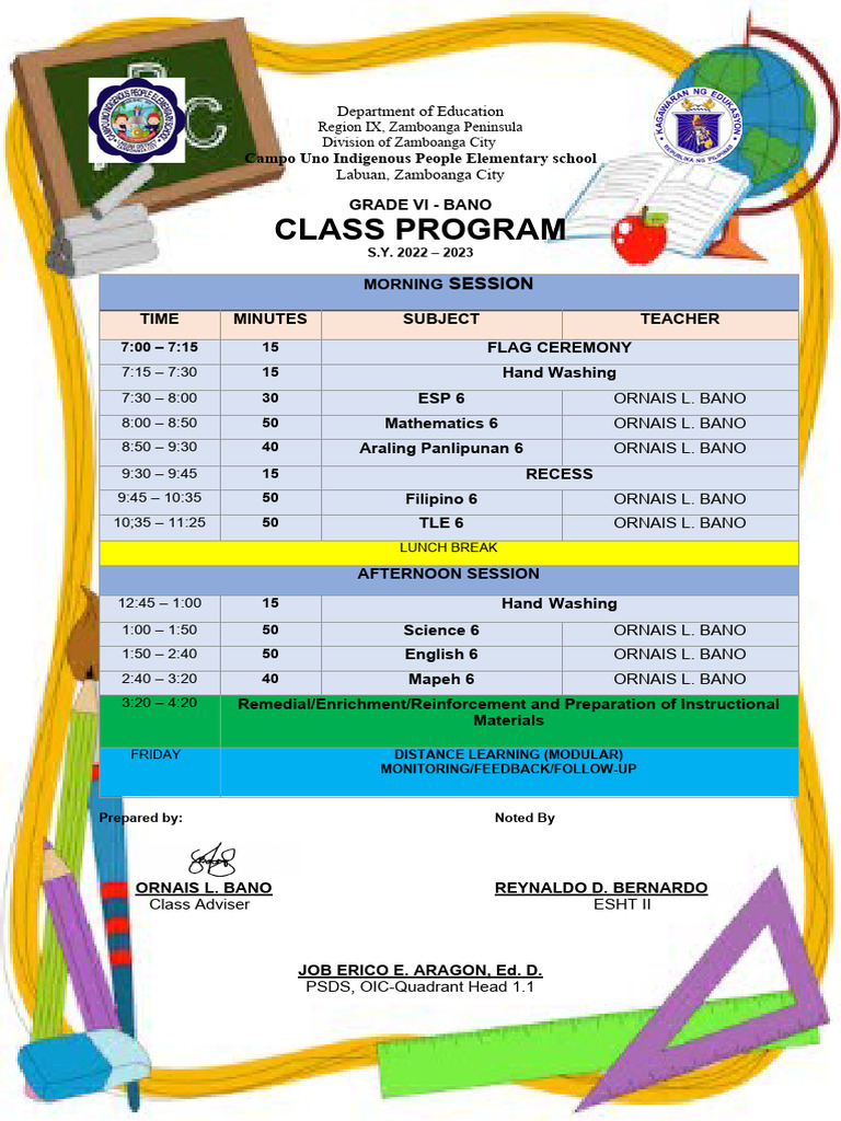 Class Program | PDF