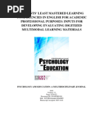 Students' Least Mastered Learning Competencies in English For Academic Professional Purposes: Inputs For Developing Evaluating Digitized Multimodal Learning Materials