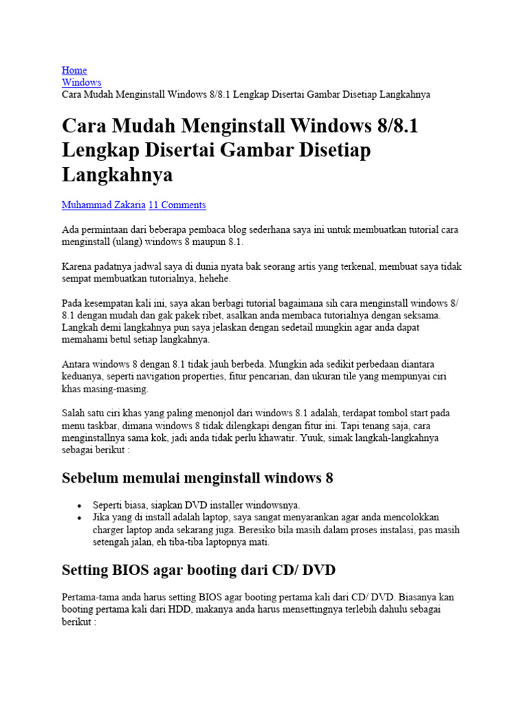 Cara install windows 8 pdf