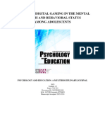 Effects of Digital Gaming in The Mental Health and Behavioral Status Among Adolescents