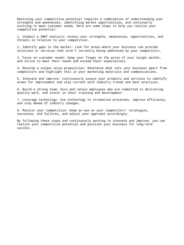 Unlocking Competitive Potential Strategies | PDF