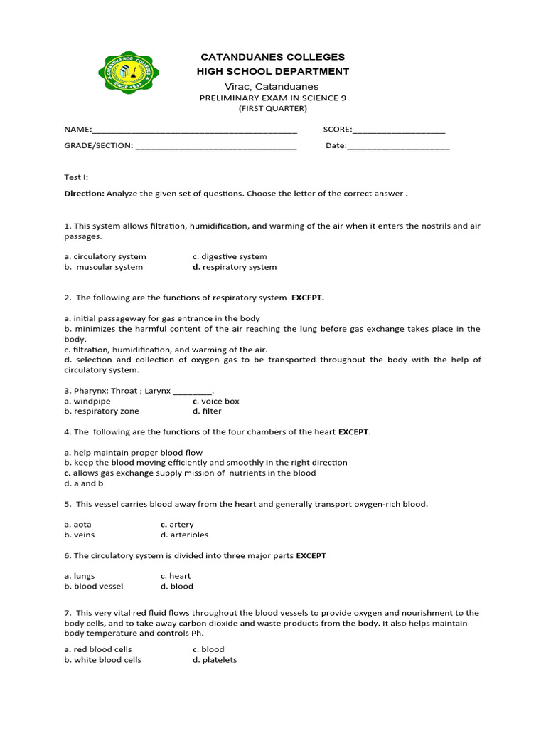 Grade 9 exams pdf