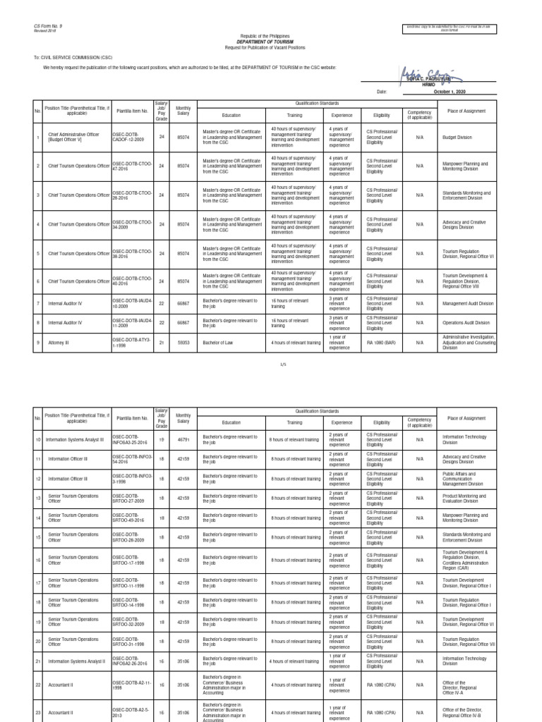 QS DOT Positions CareerOpportunities1012020 PDF Accountant Financial Analyst