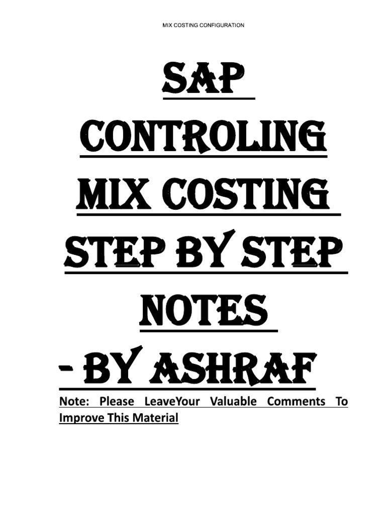 Configuration of Mixed Costing PDF