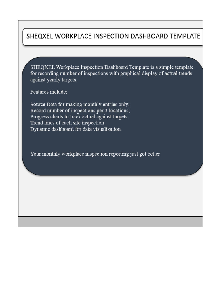 Sheqxel Workplace Inspection Dashboard Template Pdf