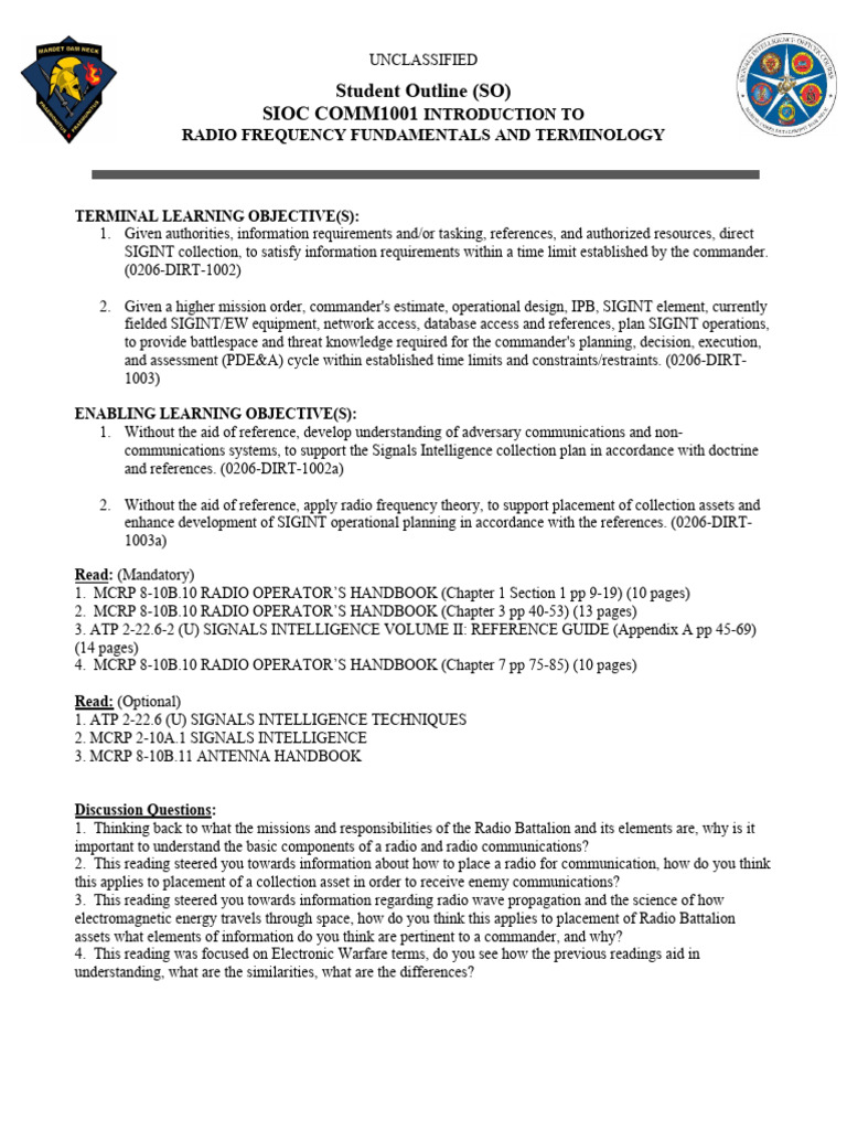 Comm1001 Student Outline | PDF