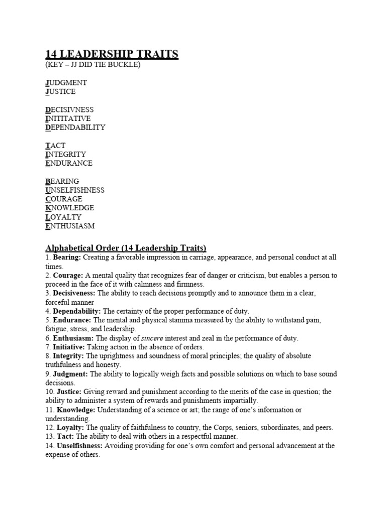 Key Leadership Traits Explained | PDF | Career & Growth | Self-Improvement