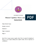Human Cognition: Theory and Research: Student Details